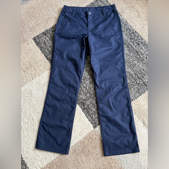 Carhartt Women’s Pants 103104 412 Navy Original Fit Rugged - size 4 short - Picture 1 of 12